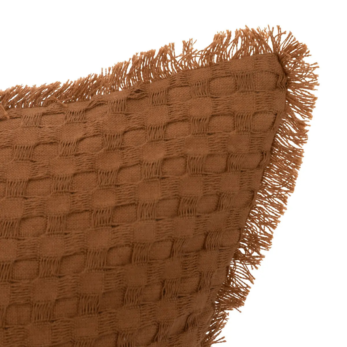 Coussin nid d'abeille "Widdy" 30x50cm rose terracotta