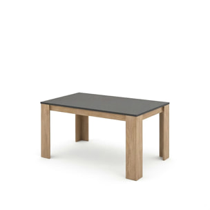 Mesa de comedor Naya en roble canadian y grafito 140X80 cm Roble Canadian - Grafito