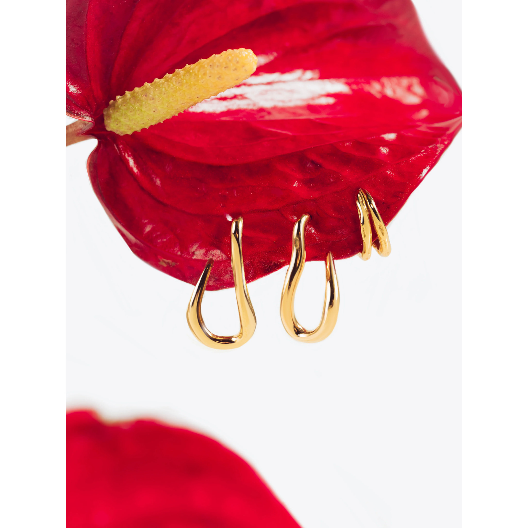 Orecchino Organic Hook in Acciaio Placcato Oro