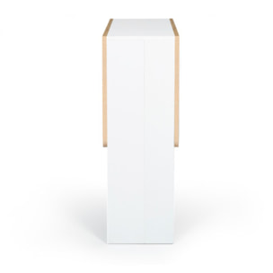 Table à manger dépliable Edi bois et blanc