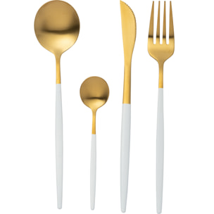 J-Line couverts - acier inoxydable - or/blanc - box de 24 pièces