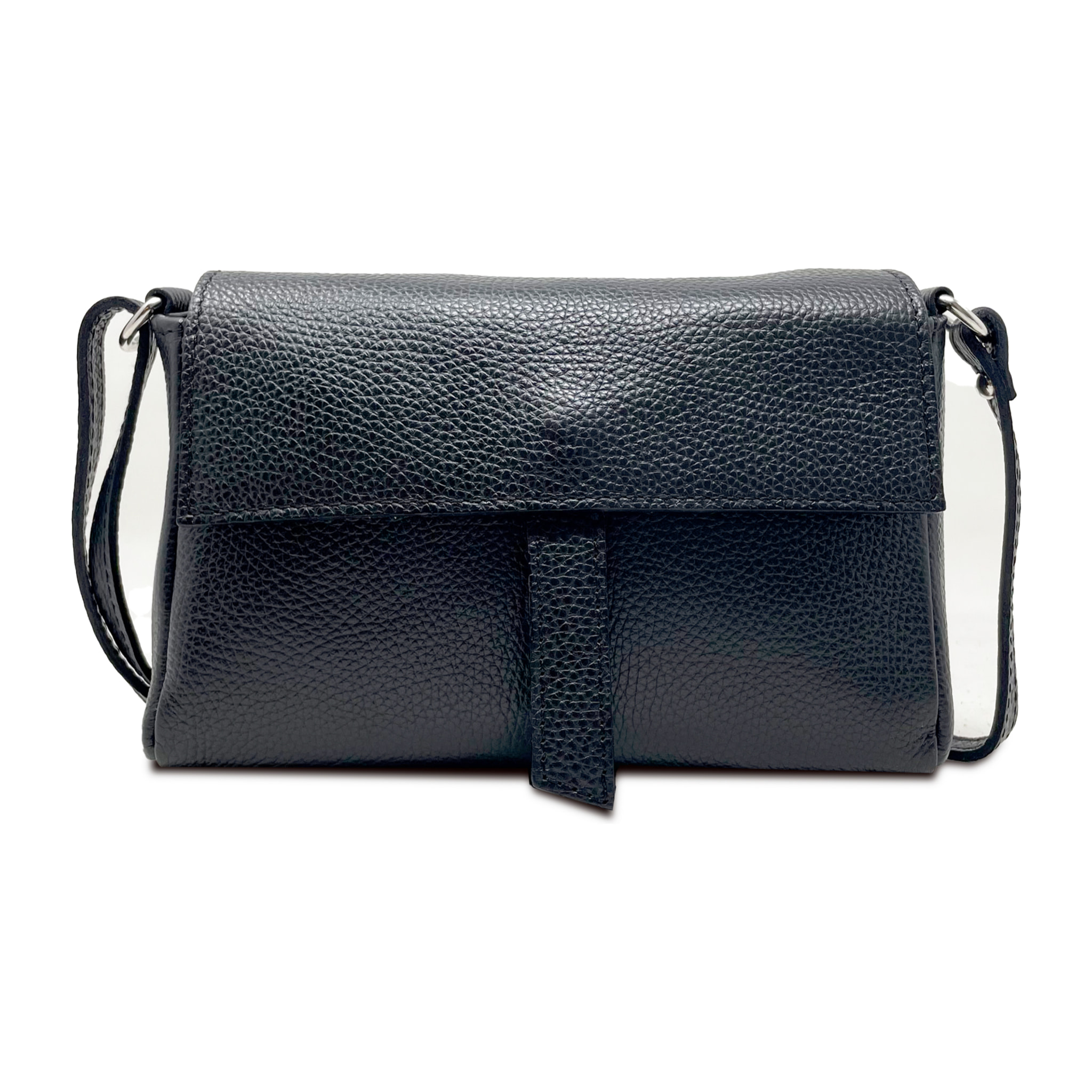 Chicca Borse - Tracollina Clutch Donna in Vera Pelle - Colore Nero