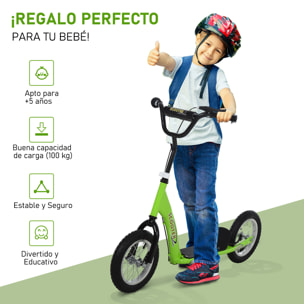 Patinete Ajustable Para Niños Metal 117x52x80-85 cm Verde