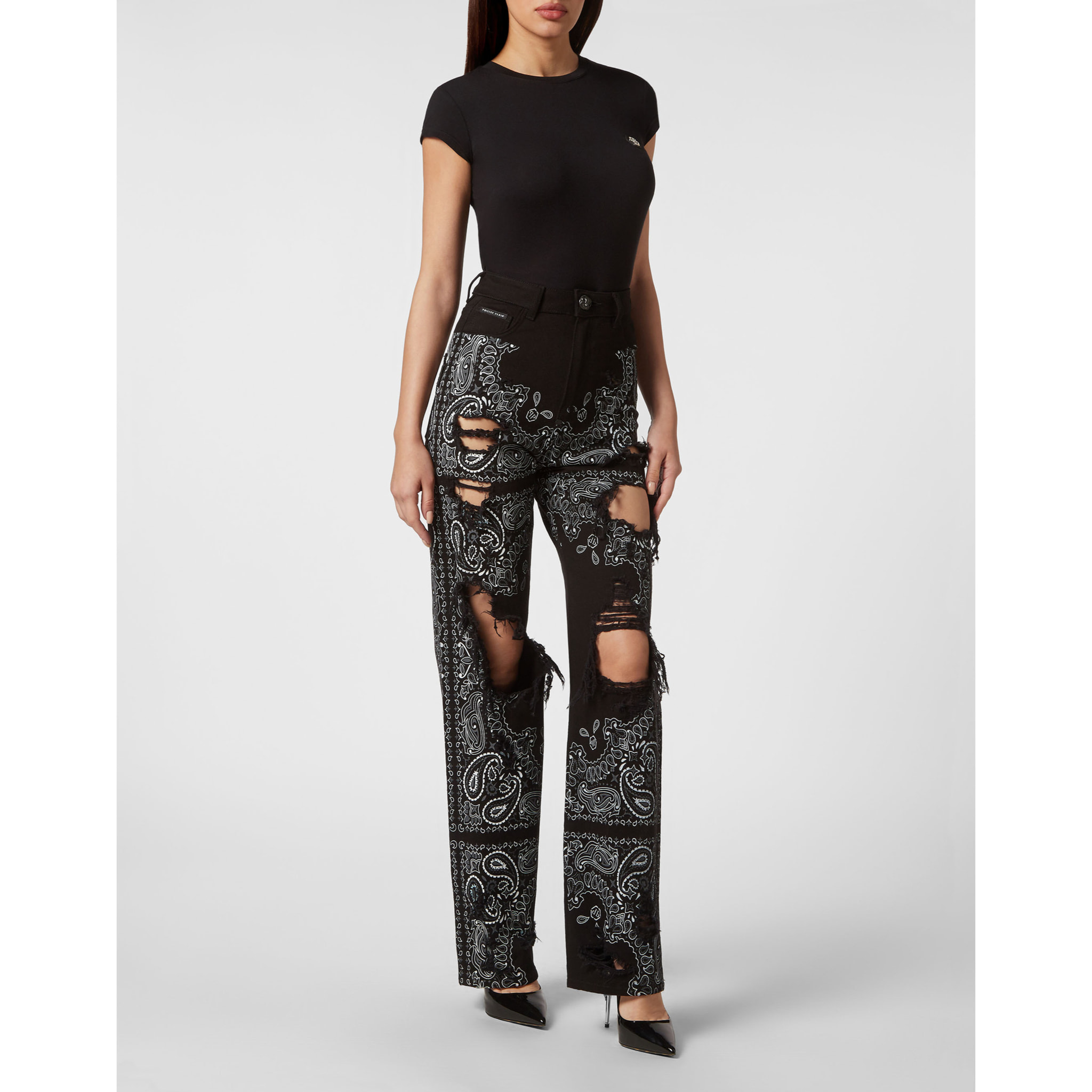 PHILIPP PLEIN Vaqueros de pata ancha PAISLEY