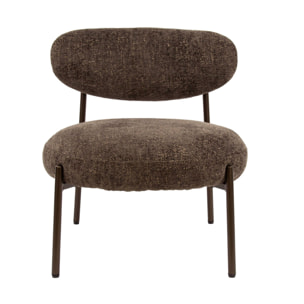 Adelia - fauteuil - pieds en métal - en tissu texturé - Marron