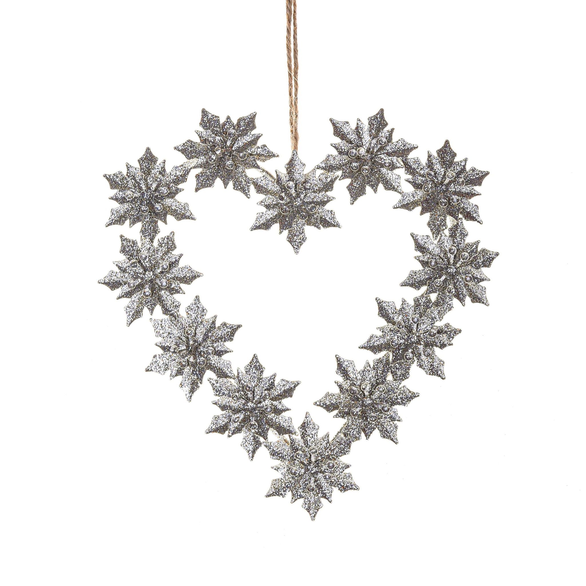 Cuore in Metallo con Stelle - Pezzi 6 - Colore Argentato - 15x0,8Hx15cm - Bianchi Dino