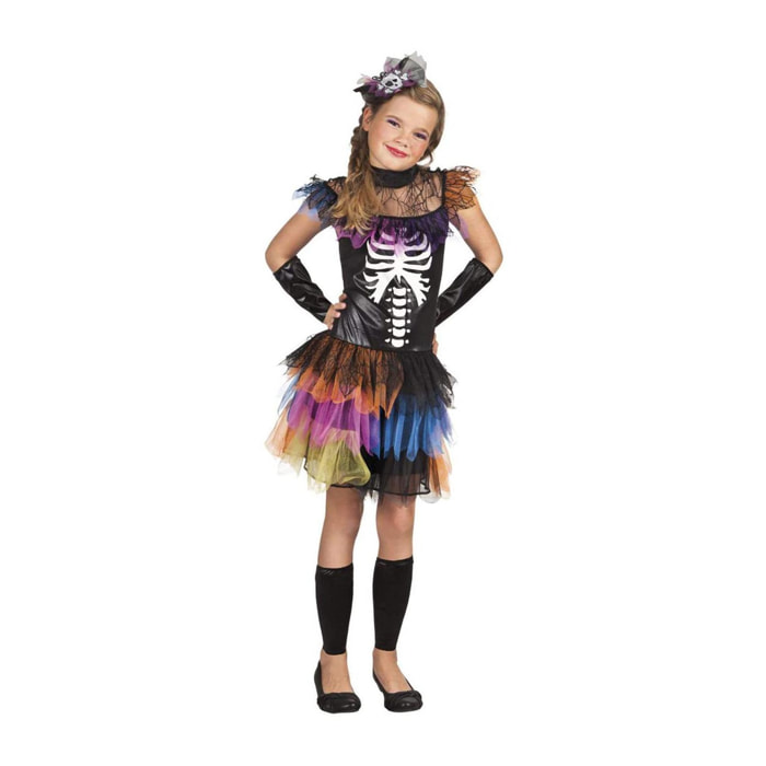 Costume Halloween Principessa degli Scheletri con Tutù Bambina 7-9 Anni