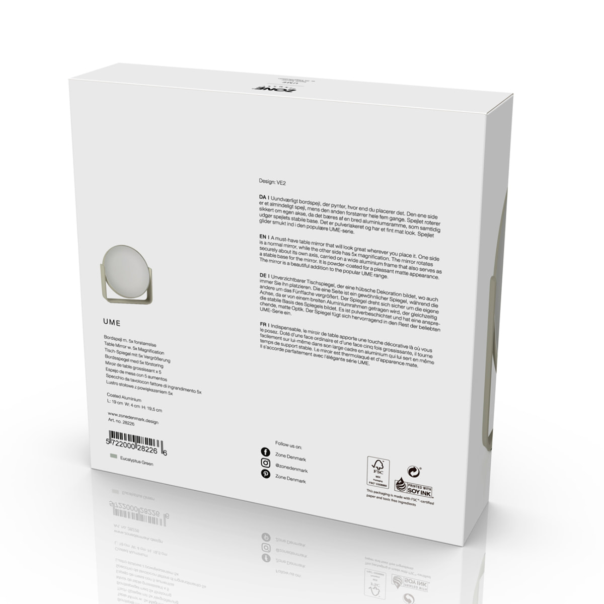 Miroir de table avec grossissement 5 x Ume Gris clair