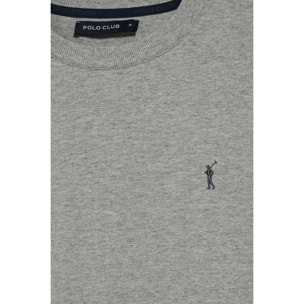 Camiseta gris vigoré con cuello redondo y bordado Rigby Go