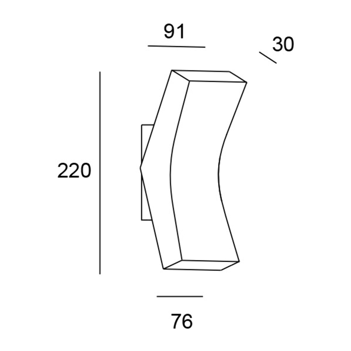 LEDS C4 Bend Aplique interior con luz led blanco calido 3000k 239lm.Plata