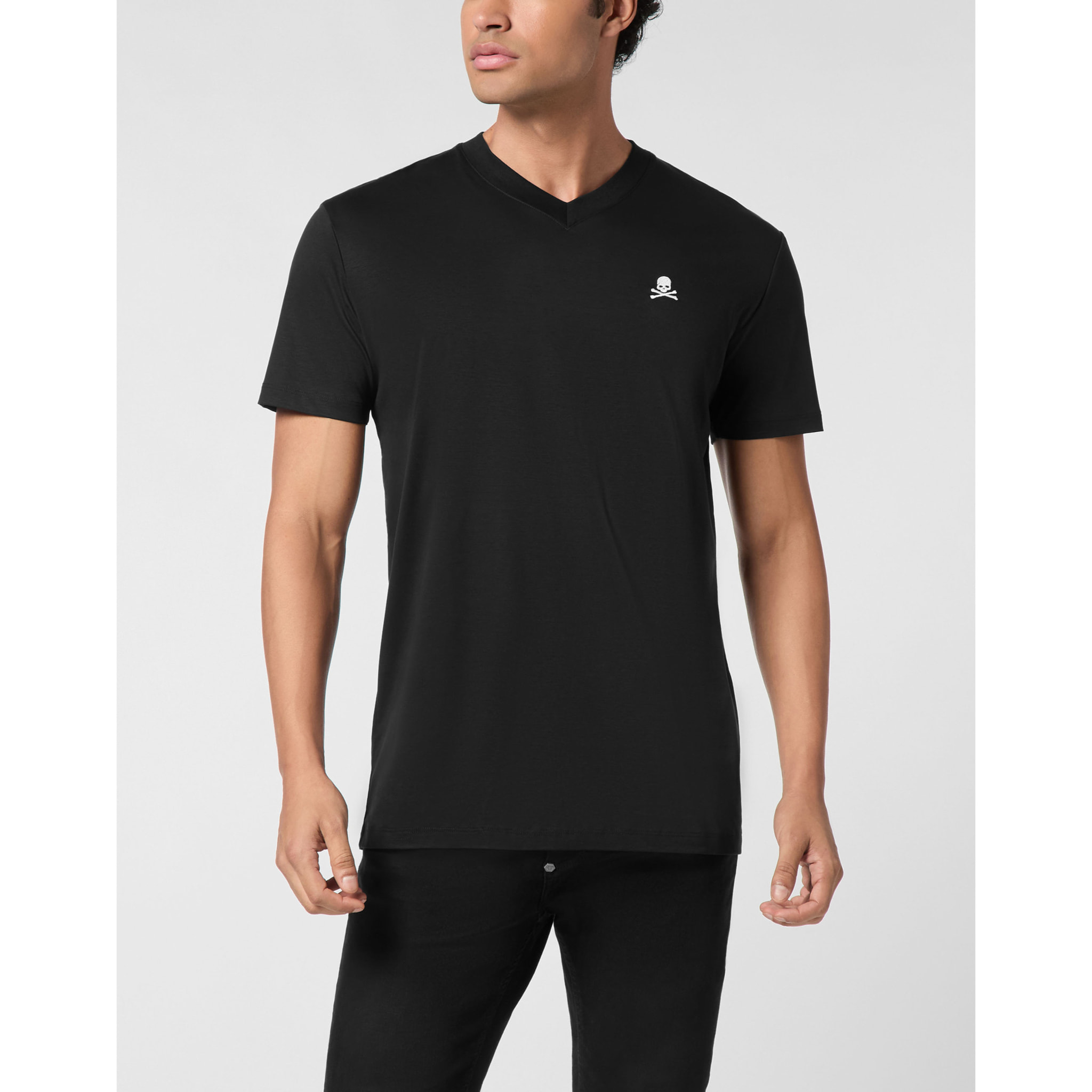 PHILIPP PLEIN T-Shirt V-Neck Ss SKULL