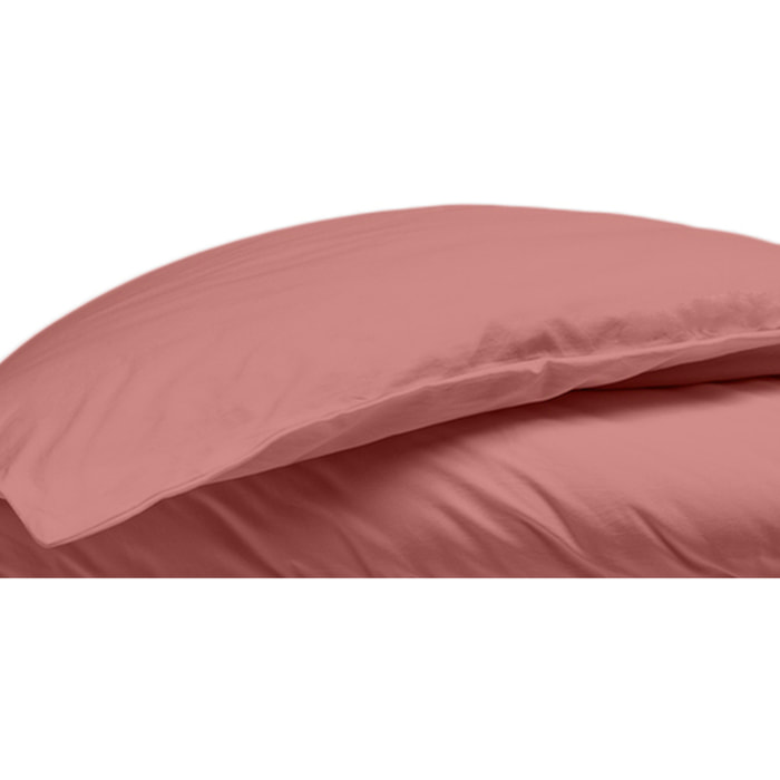 Housse de couette percale de coton vieux rose