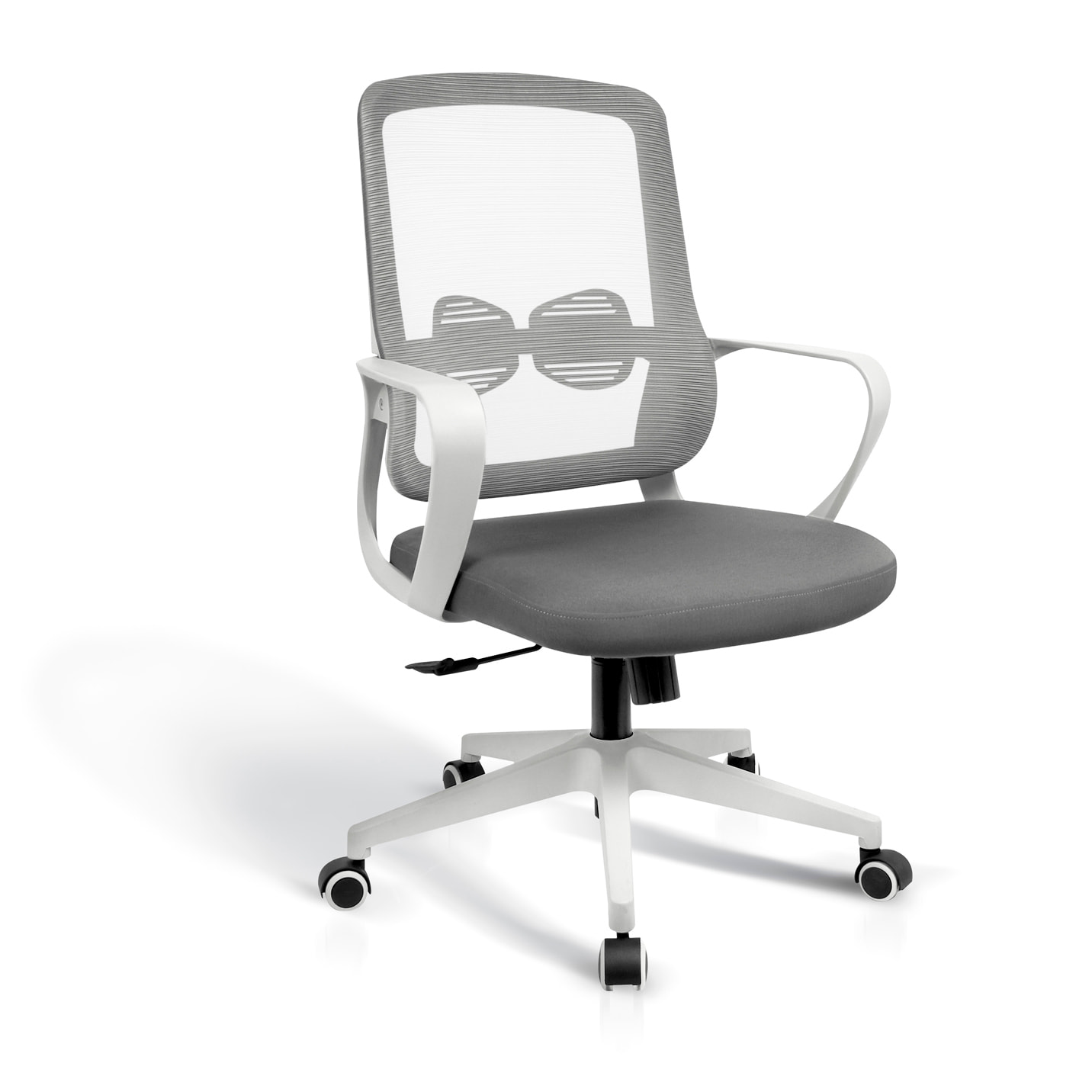 Silla de estudio Leah tela gris 107x66x61 cm