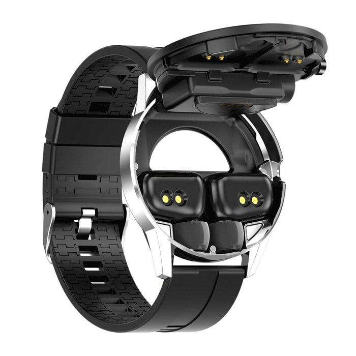 Smartwatch X6 con cuffie Bluetooth 5.0 TWS integrate, misuratore di pressione sanguigna e ossigeno.