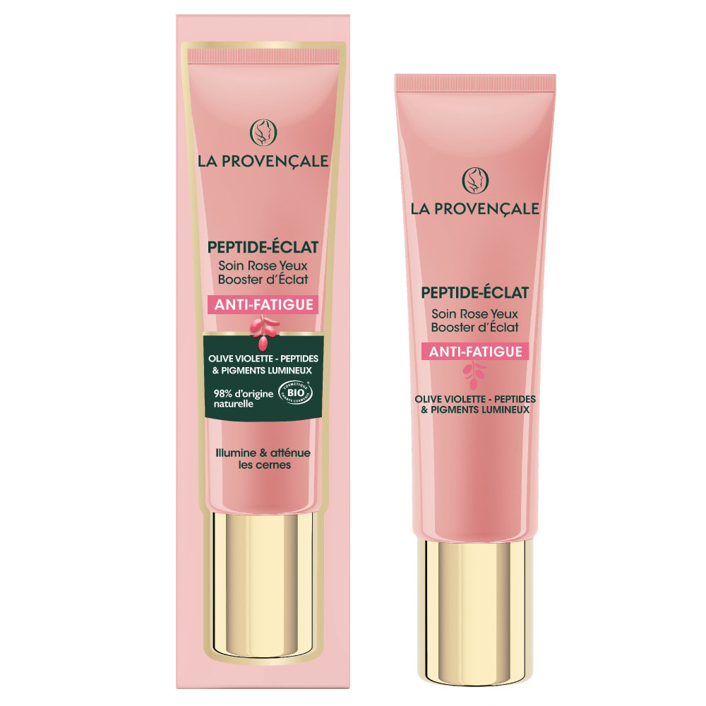 La Provençale Peptide-Eclat - Soin Yeux Rose Booster d'Eclat Anti-fatigue - Olive violette - Peptides & Pigments lumineux - 15ml