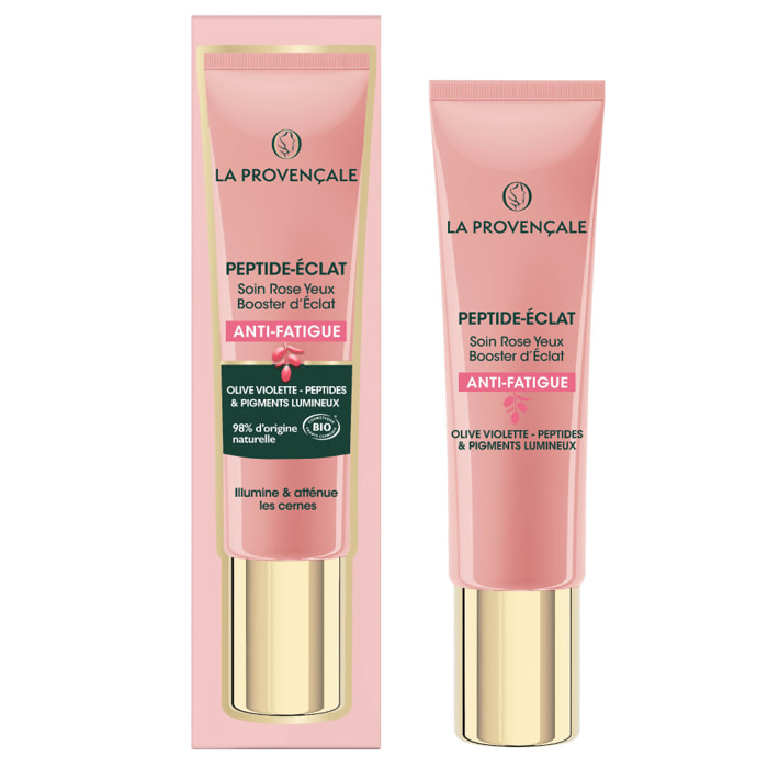 La Provençale Peptide-Eclat - Soin Yeux Rose Booster d'Eclat Anti-fatigue - Olive violette - Peptides & Pigments lumineux - 15ml