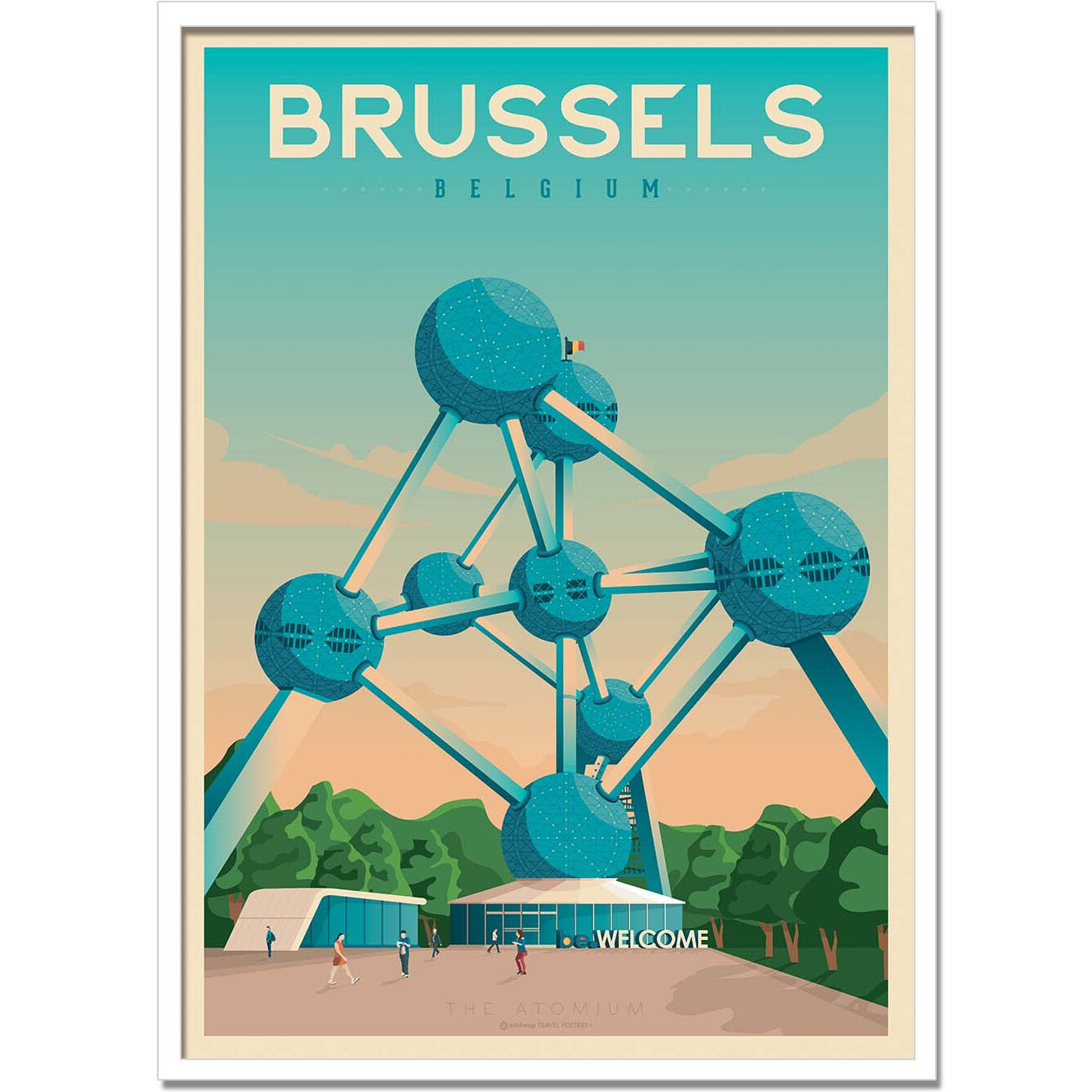 Affiche - Brussels - Olahoop Travel Posters