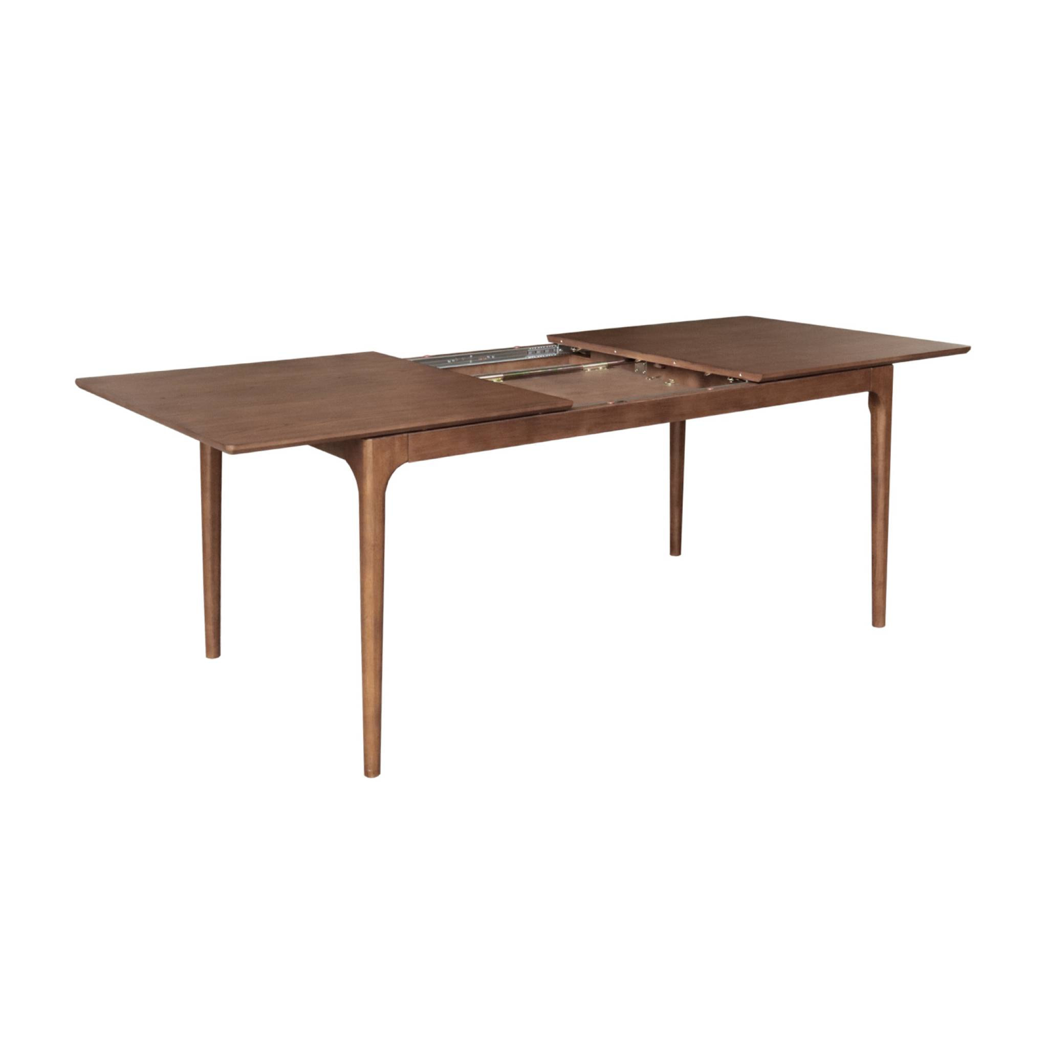 Table à manger rectangulaire extensible bois d'hévéa et placage frêne noyer 6-8 places - 160/210 x 90 x 76 cm - Elena