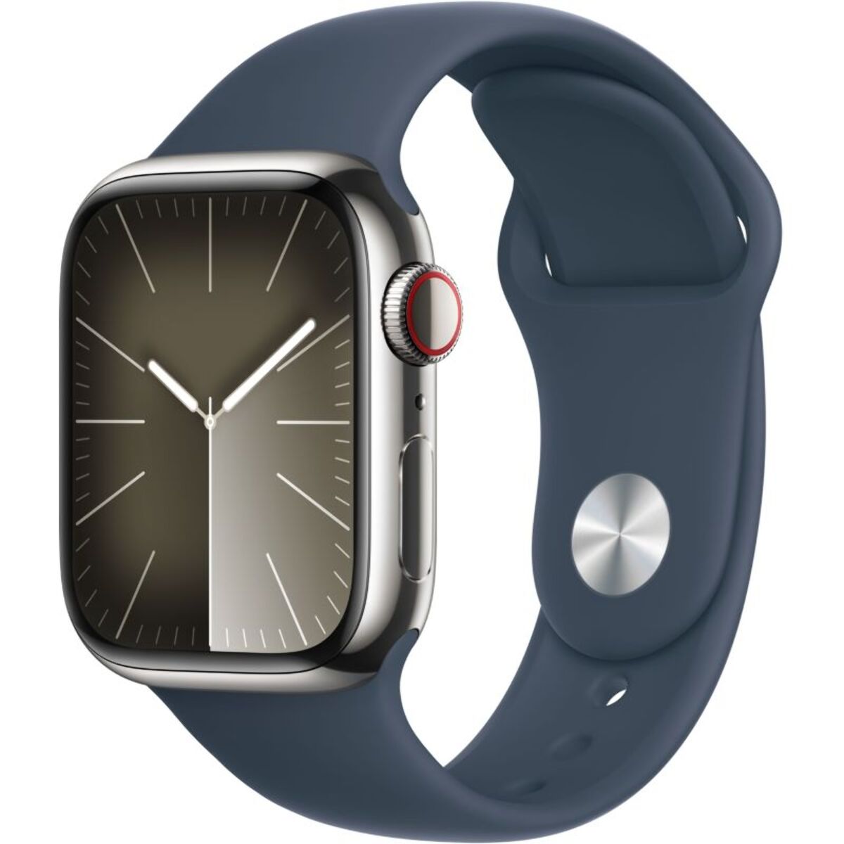 Montre connectée APPLE WATCH Serie 9 Cellular 41mm Acier/Argent Bleu Orage M/L