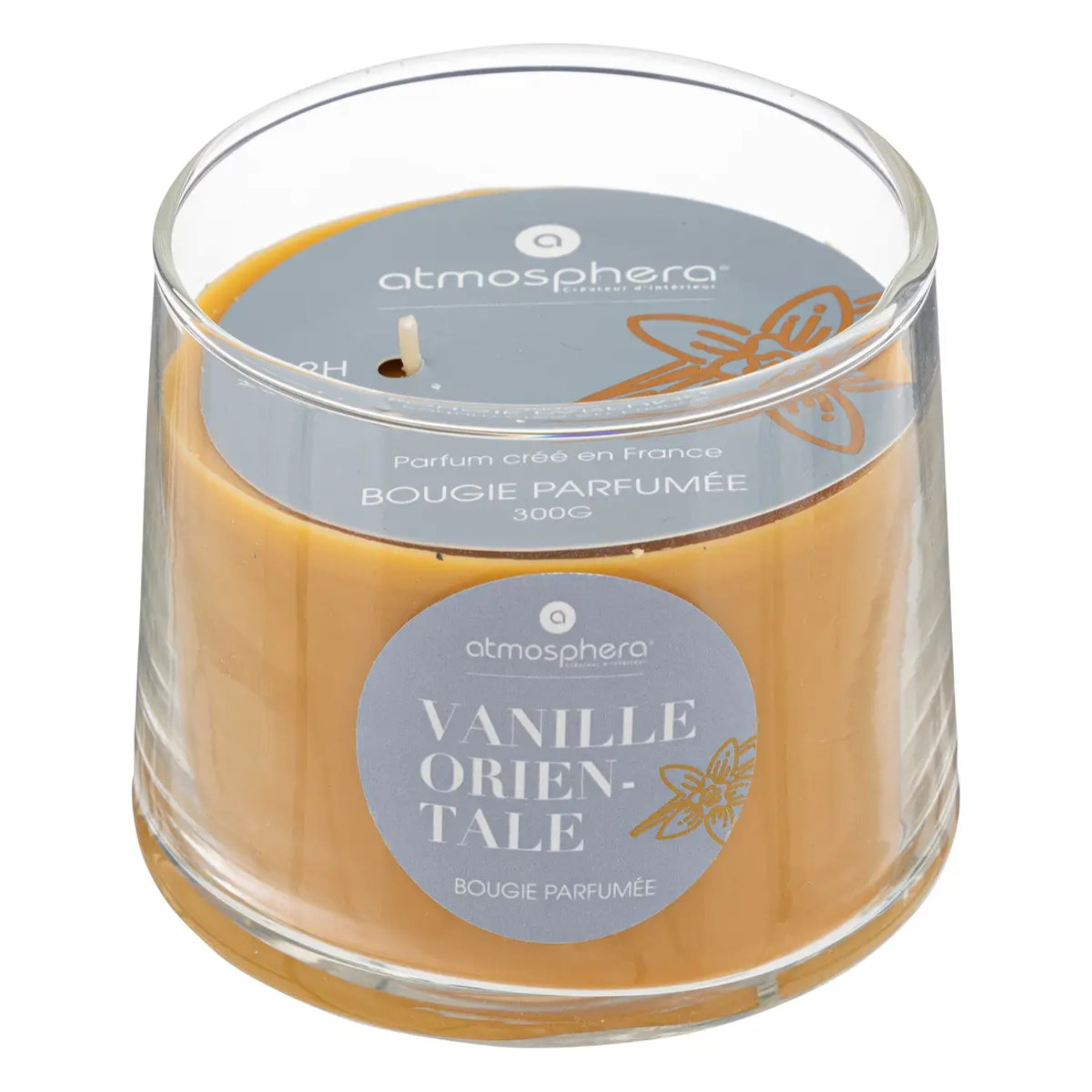 Bougie parfumée "Izor" en verre 300g vanille orientale