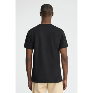 Camiseta negra de corte recto con parche Polo Club