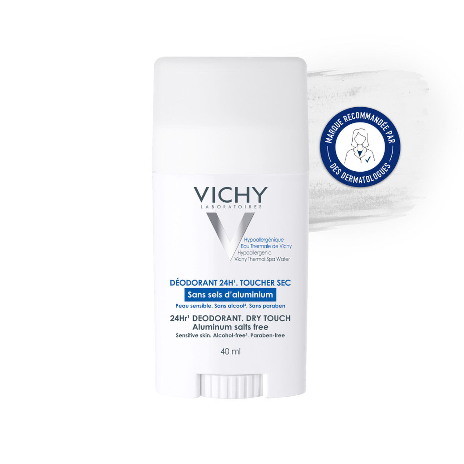 Hypoallergénique - Déodorant solide 24h Anti-Odeur 40 ml