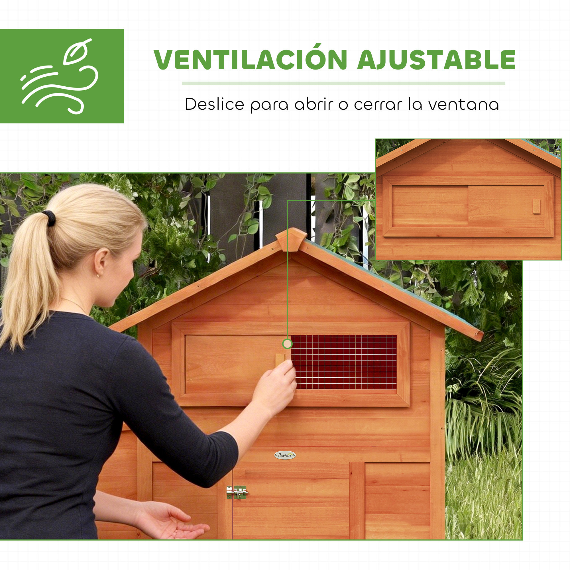 Gallinero para Exterior de Madera, 113,5x67,5x95,5 cm, Gallinero con Nido, Bandeja Extraíble, Techo Impermeable, Ventana Deslizante, Rampa, Perchas, Jaula para 2 Gallinas o Conejos, Naranja