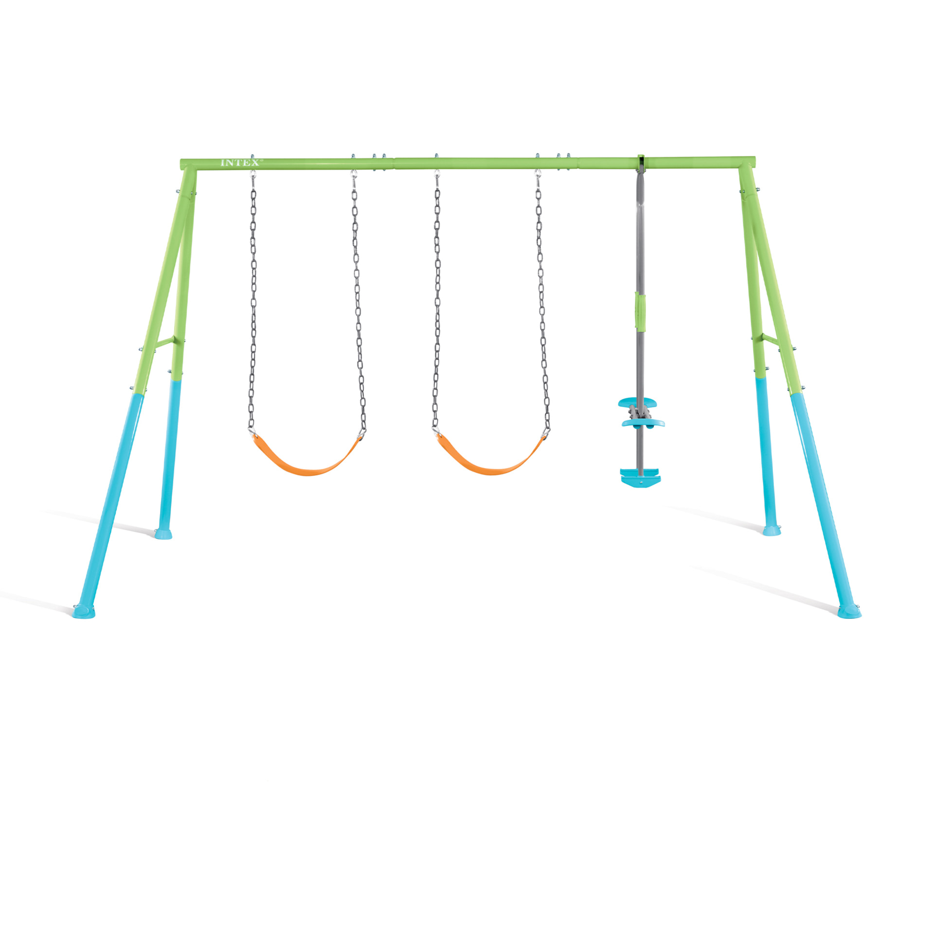Intex Altalena Swing Set Colorata, Due Seggiolini e Dondolo, 343x249x203 cm