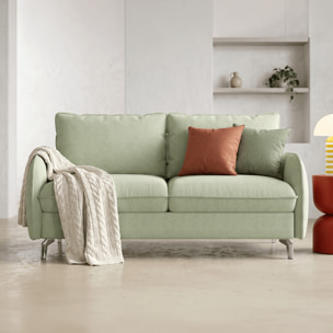 Canapé droit convertible 3 places en tissu chenille - ouverture express - NOVOLI