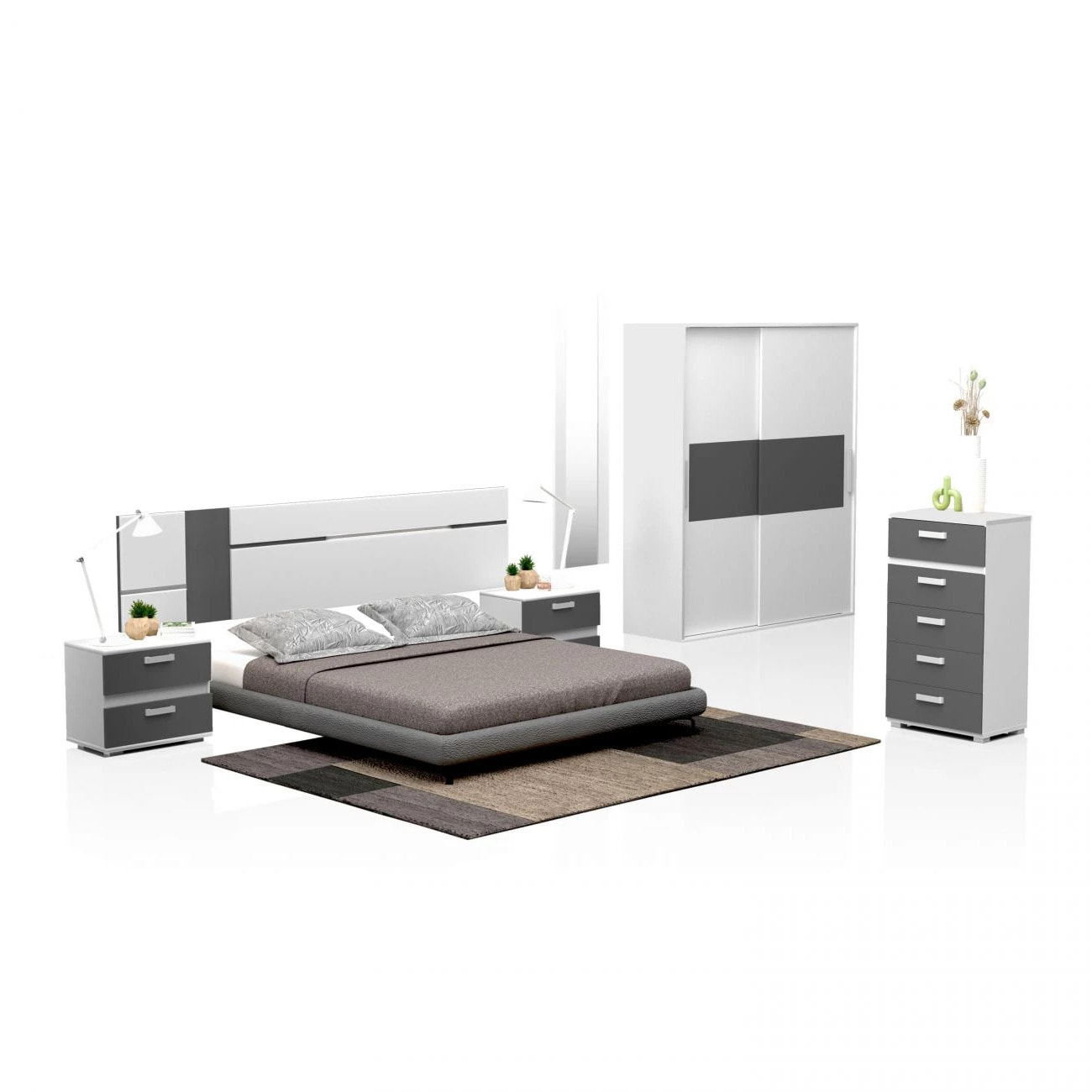 Dormitorio Ataneq Air 5C Plus Blanco - Grafito