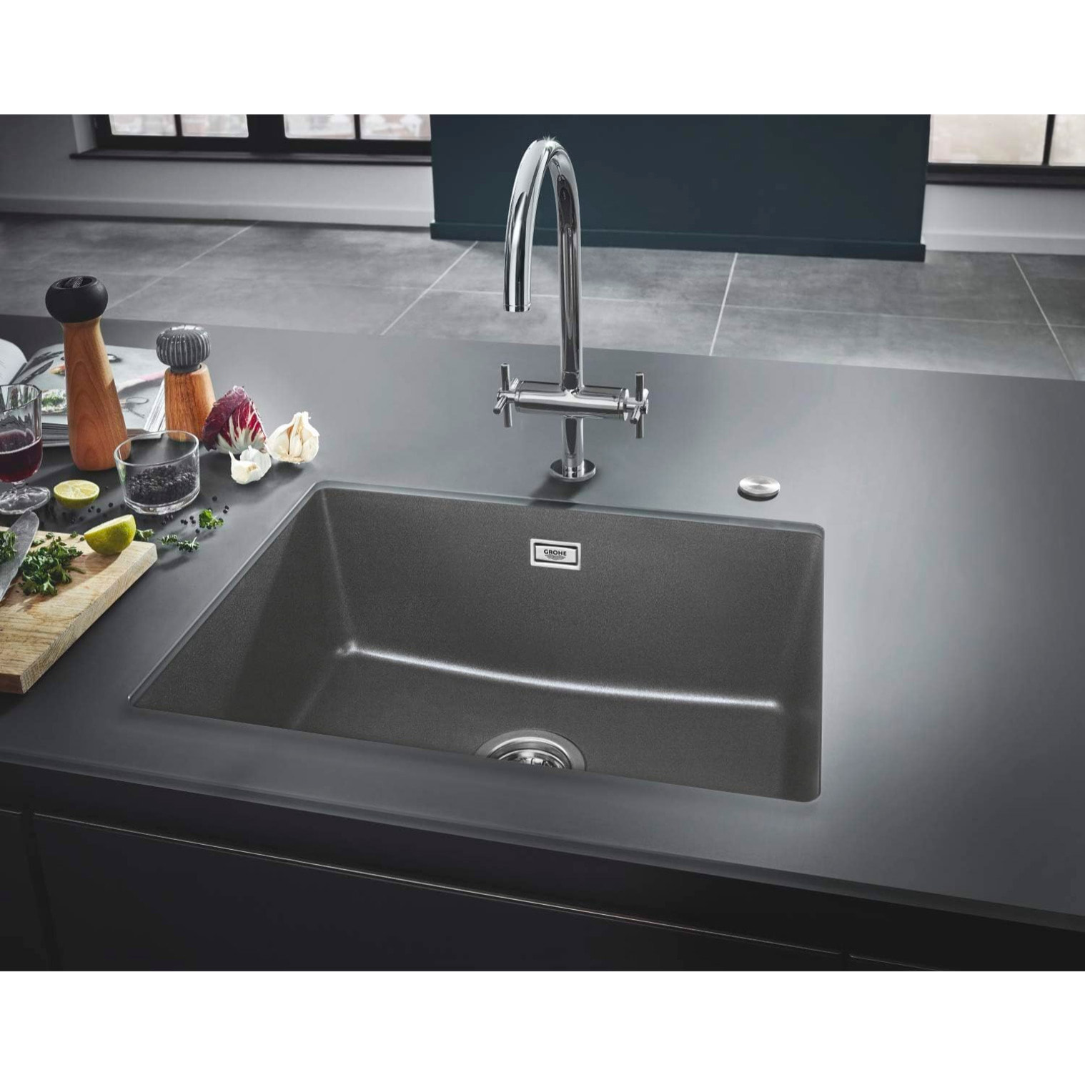 GROHE Mitigeur évier cuisine 2 poignées Atrio 30362000