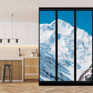 Papier peint, fenêtre sur montagne Intissé