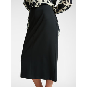 Elena Mirò - Falda lápiz en punto Milán - Negro