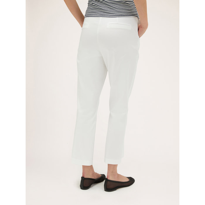 Motivi - Pantalones kick flare de color liso - Blanco