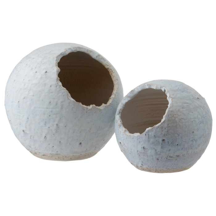 J-Line cache-pot Oblique - céramique - blanc/nacré - large - Ø 23.5 cm