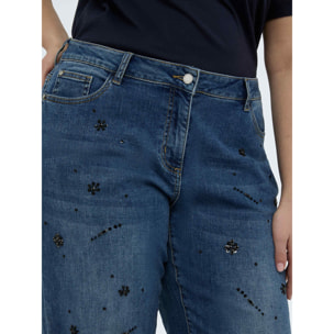 Fiorella Rubino - Jeans Straight Leg con applicazioni decorative - Blu