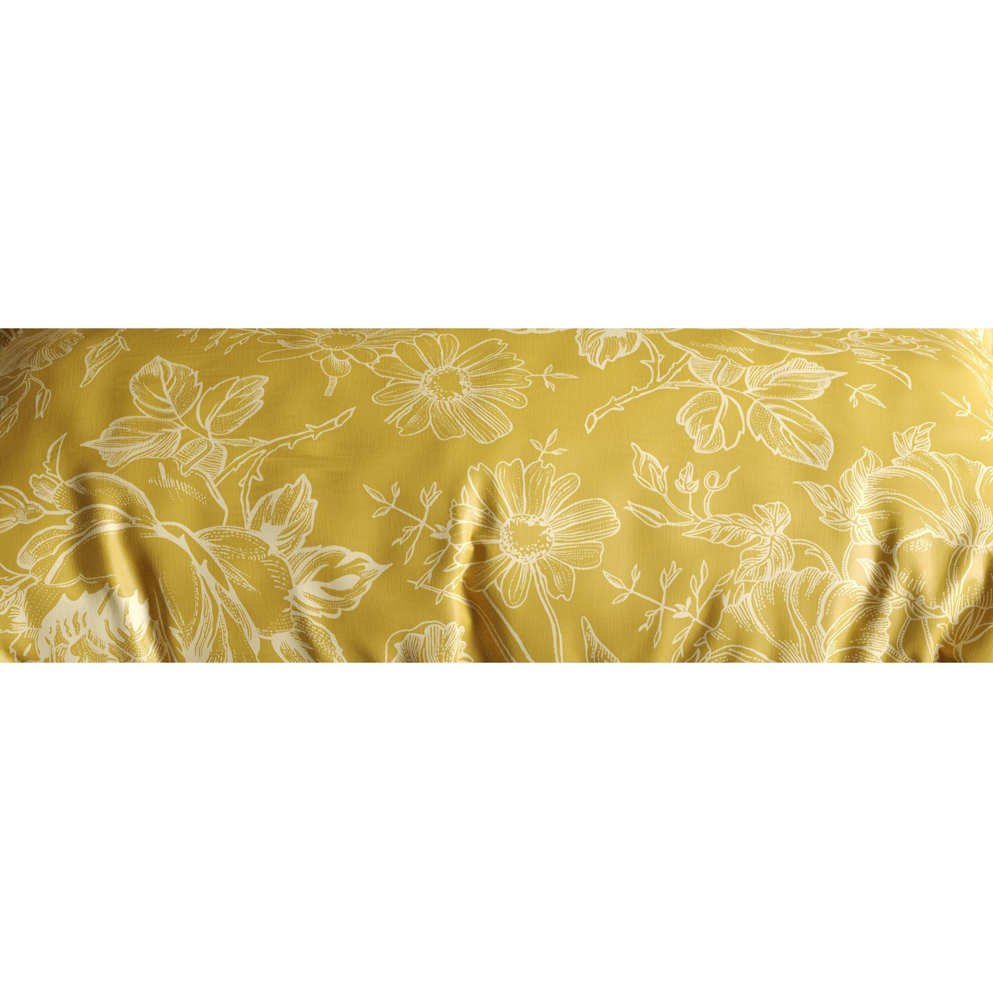 Parure De Couette 3pcs 100% Coton Bio 57 Fils/cm2-victoria Ocre