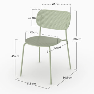 Lot de 2 chaises de jardin empilables Géa en plastique vert pastel - Géa