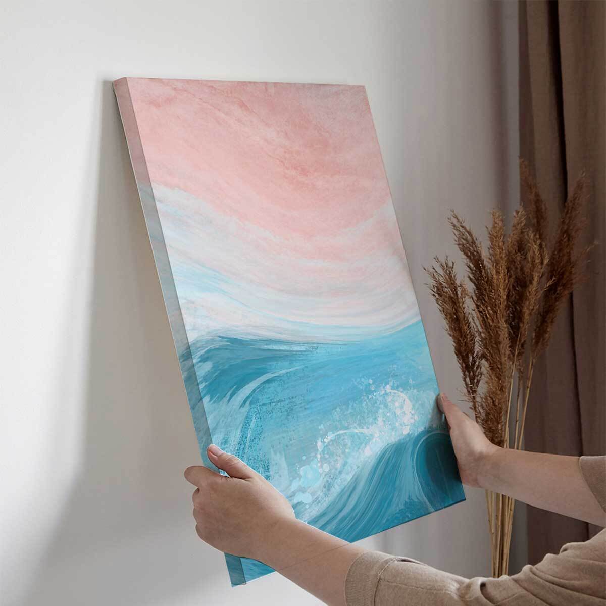 Tableau vague pastel apaisant Toile imprimée