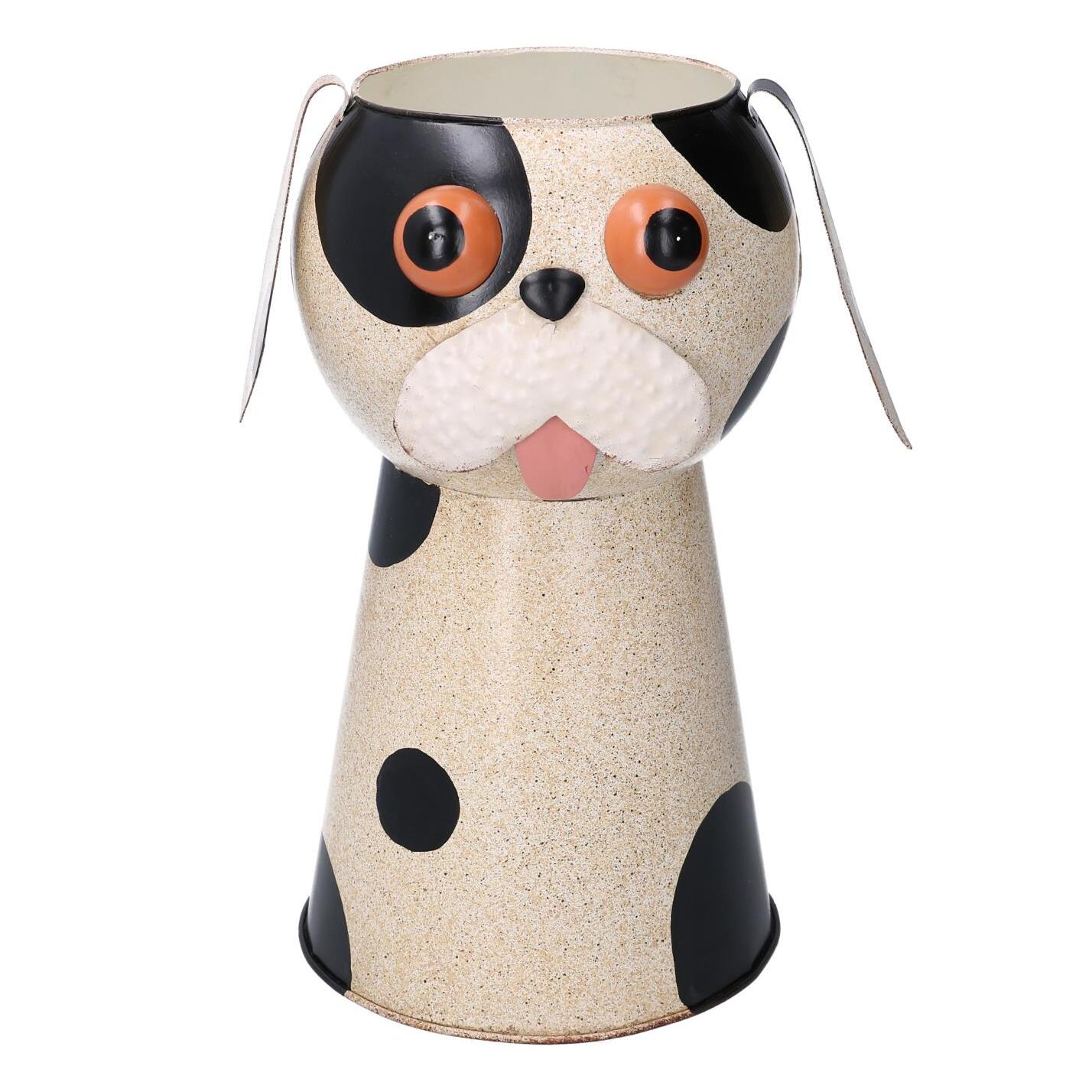 Portavaso in latta cane maculato cmø22h30