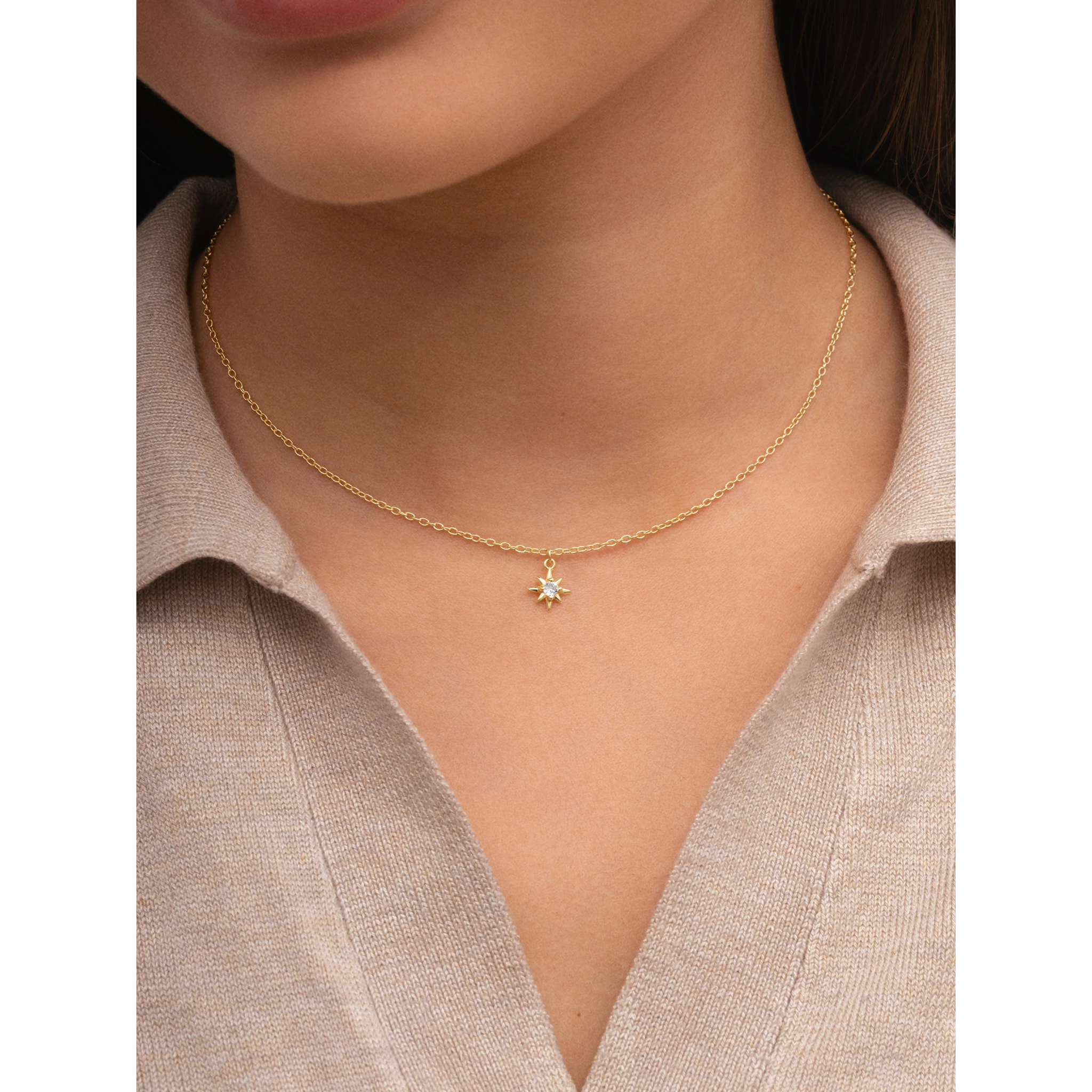 Collar Mini Star Plata Baño Oro