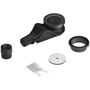Pack receveur de douche pré-penté 104 x 120 x 3,8 cm WEDI Fundo Flex béton + bonde horizontale + écoulement linéaire + support