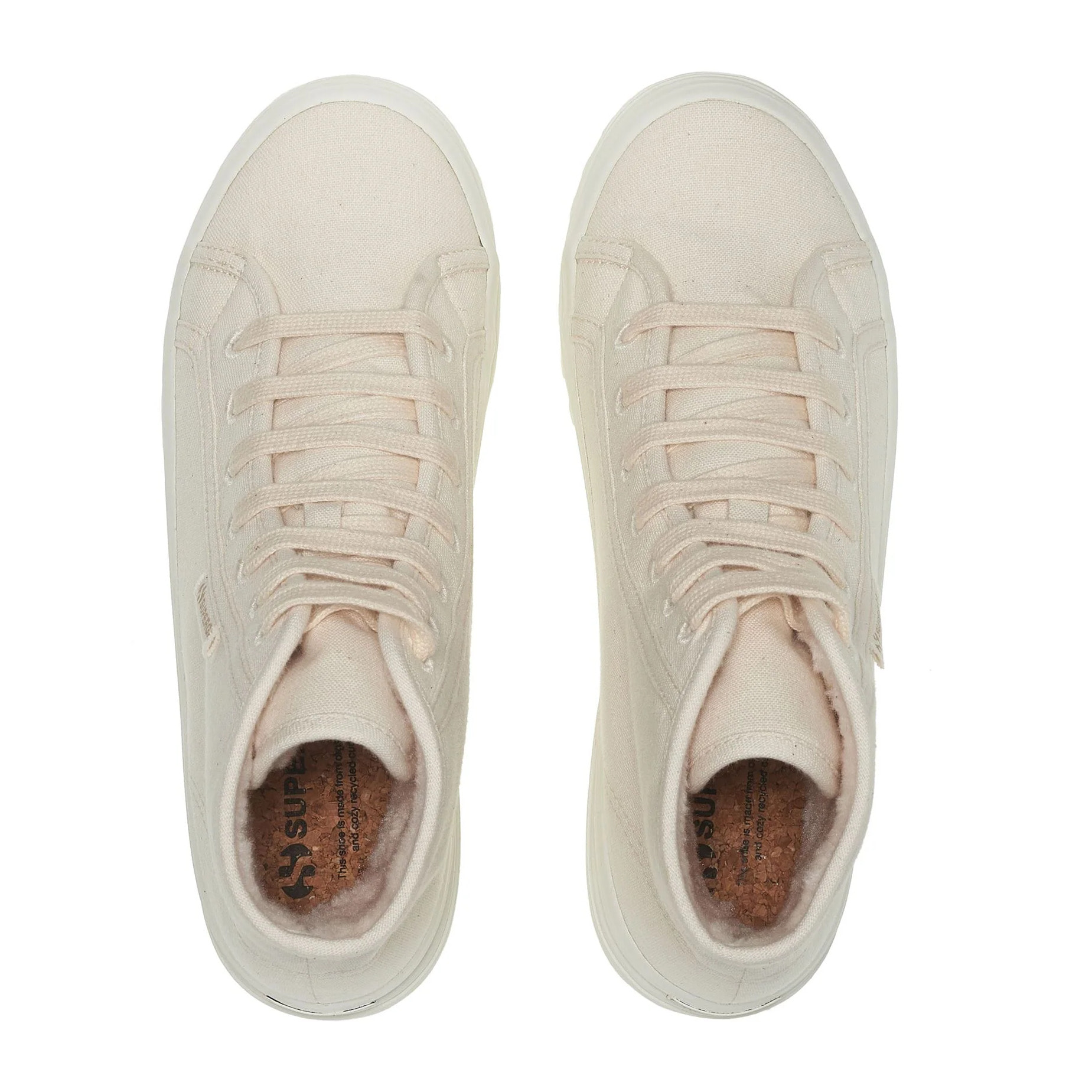 Stivaletti Superga Uomo Donna Beige 2341 Alpina Organic Canvas Eco-Fur