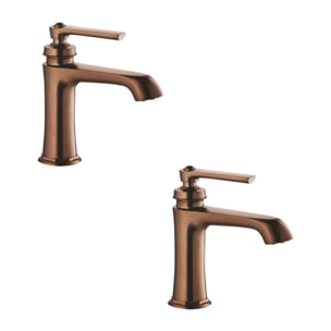 Lot de deux mitigeurs PAINI lavabo retro Lady's 100 Auburn