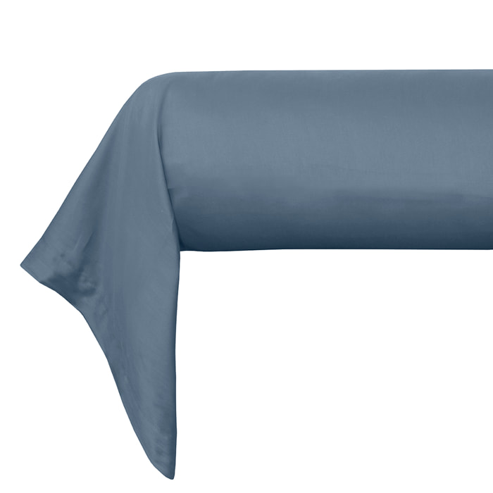 Taie de traversin satin de coton bleu