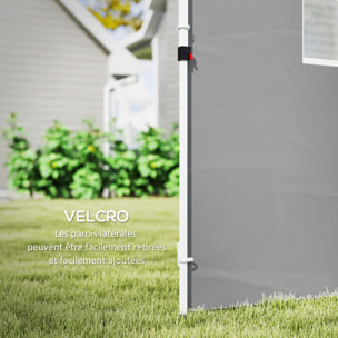 Parois latérales pour tonnelle 3x3m avec fenêtre polyester gris clair