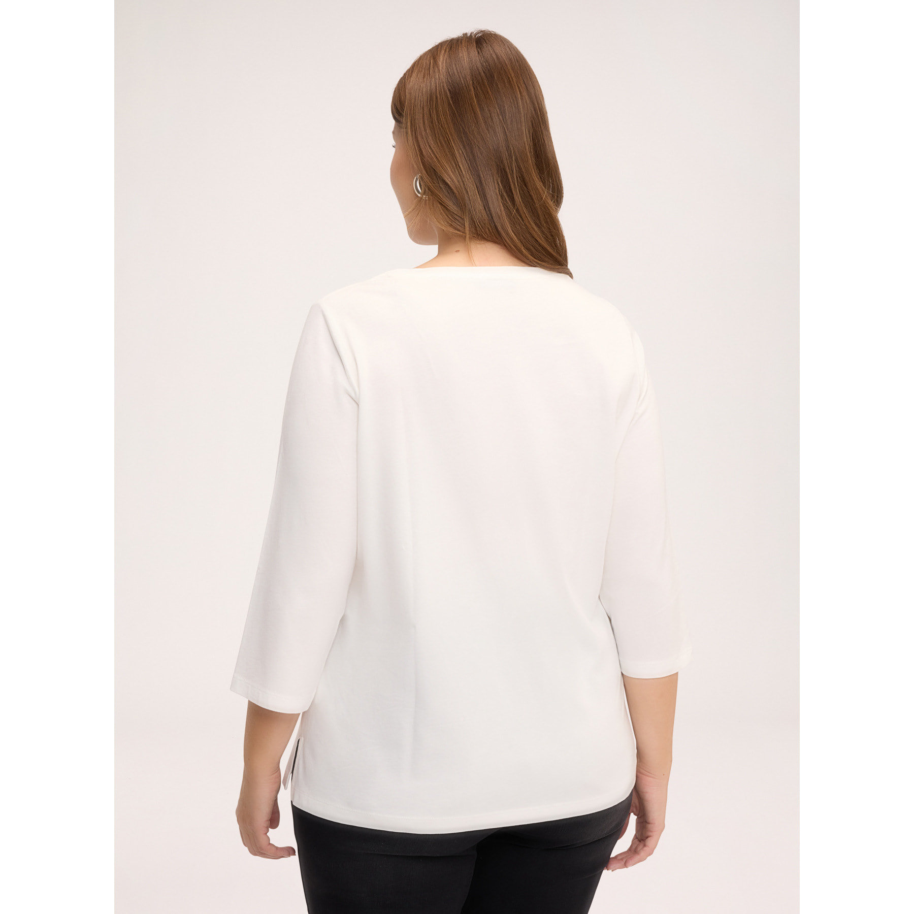 Fiorella Rubino - Camiseta de algodón con inscripción de encaje - Blanco