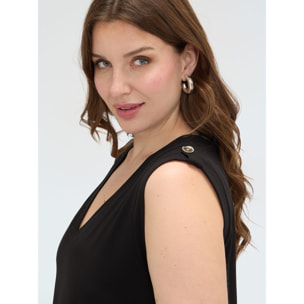 Fiorella Rubino - Vestito lungo con scollo a V - Nero