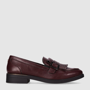 Zapatos de Piel Sintética - Vino - Tacón: 3 cm