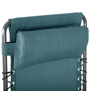 Fauteuil relax de jardin "Silos" bleu canard en acier traité époxy